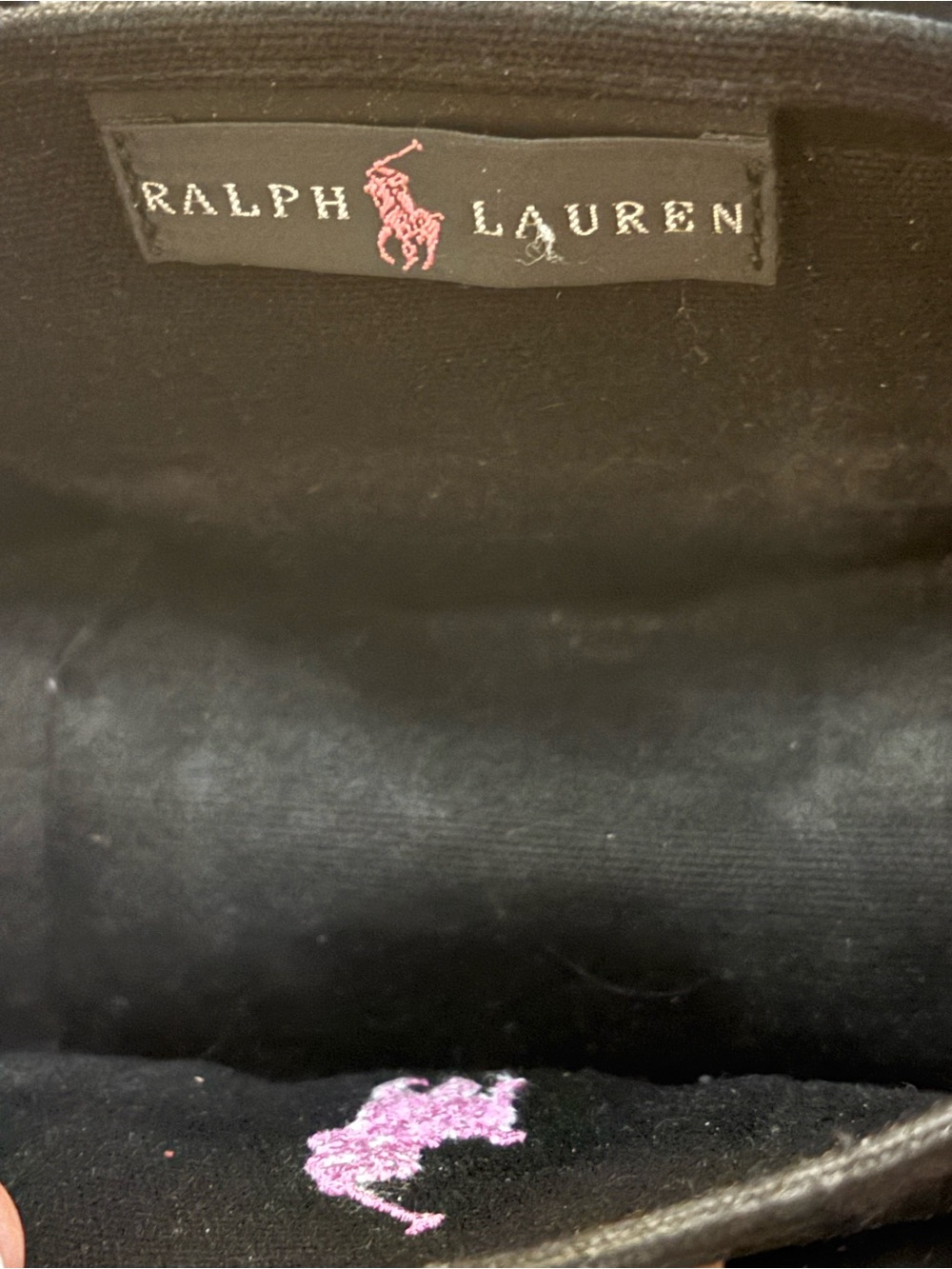 Ralph Lauren Mini Black Canvas Tote Bag Pink Pony Logo - Picture 5 of 8